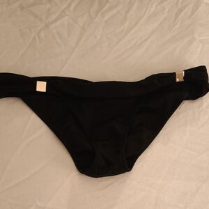 Victoria's Secret Black Bikini Bottom with Gold Accents